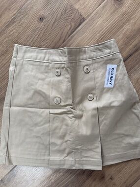 Old Navy Khaki Double-Button A-Line Mini Skirt